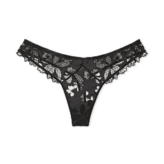 Трусы Victoria&apos;s Secret Very Sexy Floral Embroidered, черный