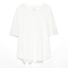 Футболка Oysho Modal blend short-sleeved, светло-бежевый