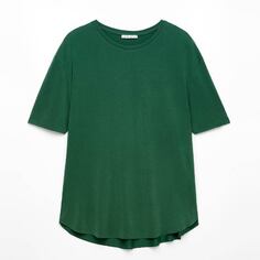 Футболка Oysho Modal blend short-sleeved, темно-зеленый