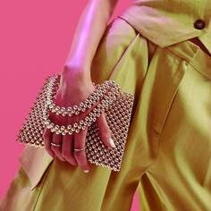 Мини-сумка Asos Design Beaded Ball Grab, золотистый