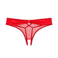 Трусы Victoria&apos;s Secret Very Sexy Strappy Lace Crotchless, красный