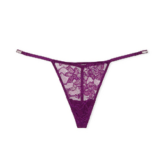 Трусы Victoria&apos;s Secret Very Sexy Shine Bow Satin Crotchless V-String, фиолетовый