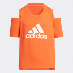 Футболка Adidas Casual Athletic, оранжевый/белый