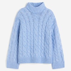 Свитер H&amp;M Cable-knit Mock Turtleneck, голубой H&M