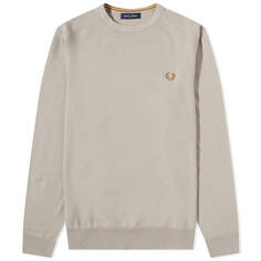 Fred Perry Crew Neck Jumper, Dark Oatmeal