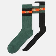 Комплект носков Lacoste Unisex Calcetines, зеленый/черный/белый/оранжевый