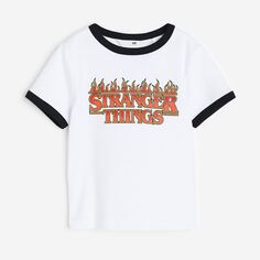 Футболка H&amp;M Stranger Things Printed, белый H&M