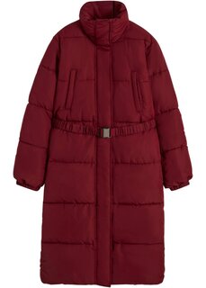 Стеганое пальто оверсайз с эластичным поясом Bpc Bonprix Collection, красный