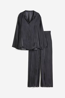 Пижама H&amp;M Satin, темно-серый H&M