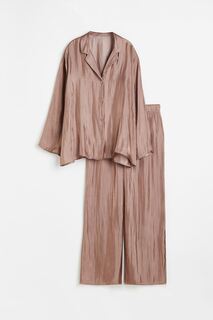 Пижама H&amp;M Satin, темно-бежевый H&M