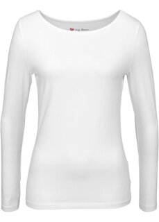 Эластичная рубашка с длинными рукавами Bpc Bonprix Collection, белый