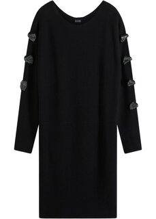 Трикотажное платье с аппликацией из страз Bodyflirt, черный
