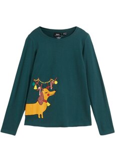 Рождественская рубашка с длинными рукавами Bpc Bonprix Collection, зеленый