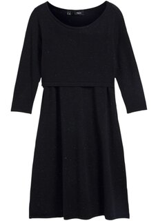 Трикотажное платье для беременных / трикотажное платье для кормления из блестящей пряжи Bpc Bonprix Collection, черный
