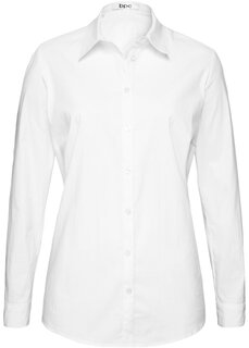 Эластичная блузка с длинными рукавами Bpc Bonprix Collection, белый