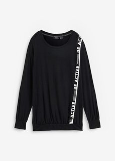 Свободная спортивная рубашка с длинными рукавами Bpc Bonprix Collection, черный