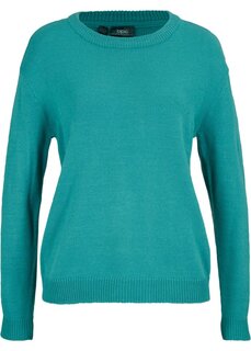 Вязаный свитер с круглым вырезом Bpc Bonprix Collection, бирюзовый