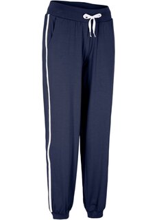 Хлопковые спортивные штаны без щиколотки Bpc Bonprix Collection, синий
