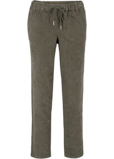 Вельветовые брюки с кулиской Bpc Bonprix Collection, зеленый