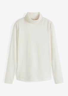 Эластичная рубашка с высоким воротником и длинными рукавами Bpc Bonprix Collection, белый