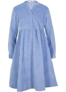 Платье а-силуэта из хлопкового вельвета с карманами длиной до колена Bpc Bonprix Collection, синий