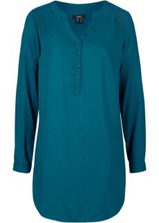 Блуза-туника с v-образным вырезом и длинными рукавами Bpc Bonprix Collection, синий
