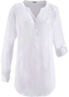 Блуза-туника с v-образным вырезом и длинными рукавами Bpc Bonprix Collection, белый