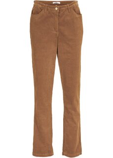 Прямые вельветовые брюки стрейч Bpc Bonprix Collection, коричневый