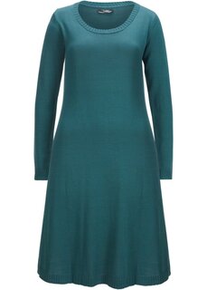Трикотажное платье длиной до колена расклешенного кроя Bpc Bonprix Collection, зеленый