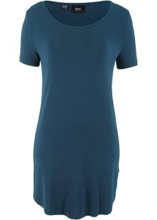 Длинная рубашка из экологически чистой вискозы короткие рукава Bpc Bonprix Collection, синий