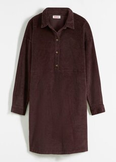 Платье из эластичного вельвета John Baner Jeanswear, коричневый
