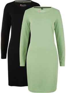 Платье из джерси (2 шт) Bpc Bonprix Collection, зеленый