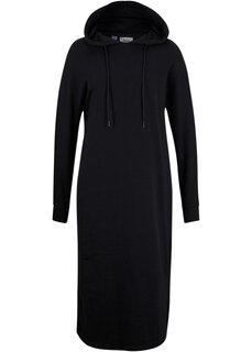 Платье-толстовка оверсайз с капюшоном Bpc Bonprix Collection, черный