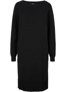 Трикотажное платье с разрезом по подолу доходящим до колена Bpc Bonprix Collection, черный