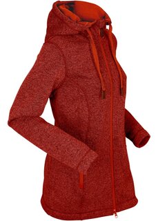 Вязаная флисовая куртка с капюшоном Bpc Bonprix Collection, красный