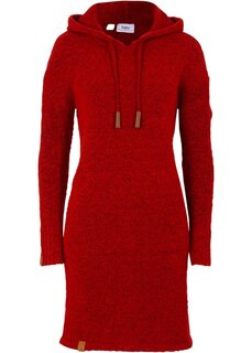 Трикотажное платье с капюшоном Bpc Bonprix Collection, красный