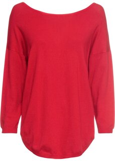 Пуловер с v-образным вырезом сзади Bodyflirt, красный