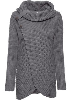 Вязаный свитер с пуговицами Bodyflirt Boutique, серый