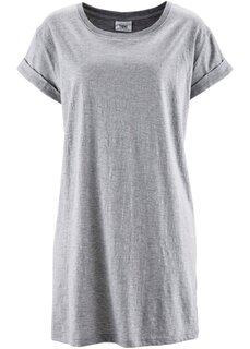 Свободная длинная рубашка с короткими рукавами Bpc Bonprix Collection, серый
