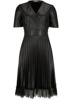Платье из искусственной кожи с кружевом Bpc Selection Premium, черный