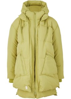 Зимняя куртка оверсайз с капюшоном из переработанного полиэстера Bpc Bonprix Collection, зеленый