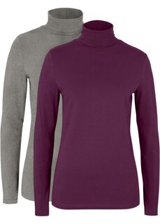 Рубашка с длинными рукавами и водолазкой (2 шт в упаковке) Bpc Bonprix Collection, фиолетовый