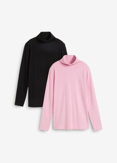 Рубашка с длинными рукавами и водолазкой (2 шт в упаковке) Bpc Bonprix Collection, розовый