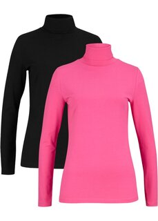 Рубашка с длинными рукавами и водолазкой (2 шт в упаковке) Bpc Bonprix Collection, розовый