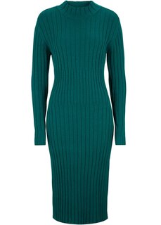 Трикотажное платье миди длиной до икры Bpc Bonprix Collection, зеленый