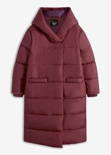 Утепленное пальто оверсайз с капюшоном из переработанного полиэстера Bpc Bonprix Collection, красный