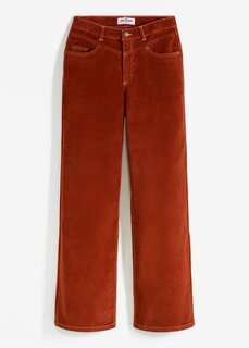 Широкие вельветовые брюки стрейч John Baner Jeanswear, коричневый