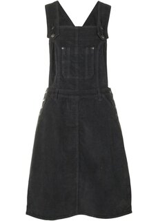 Платье-комбинезон из хлопкового вельвета стрейч длиной до колена Bpc Bonprix Collection, черный