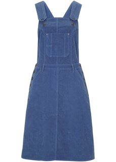Платье-комбинезон из хлопкового вельвета стрейч длиной до колена Bpc Bonprix Collection, синий
