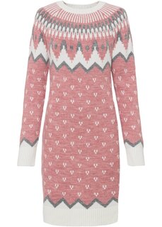 Вязаное платье норвежским узором Bodyflirt Boutique, розовый